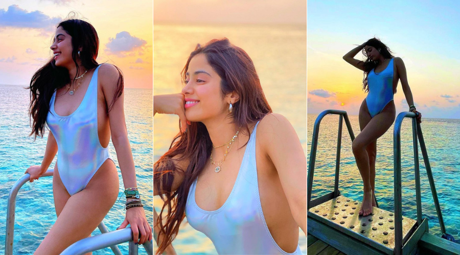 janhvi kapoors stunning swimsuit photos viral