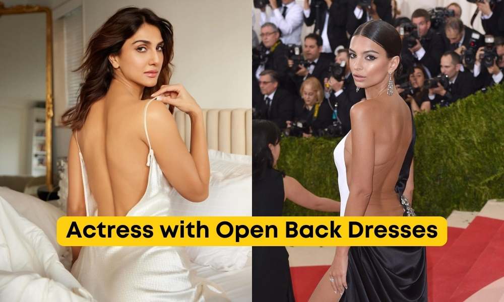 Red Carpet Actress with Open Back Dresses