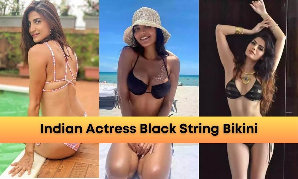 Indian Actress Black String Bikini