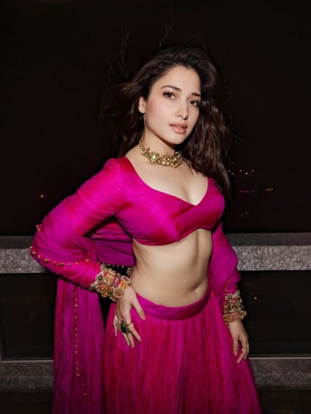 tamannah Beauty in Pink Lahenga